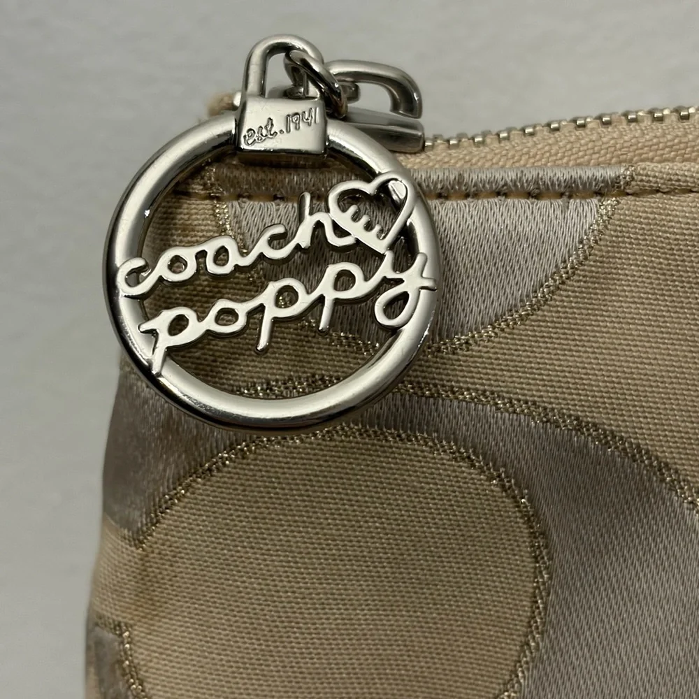 Coach Poppy Beige and Gold Signature Tote Style 16289